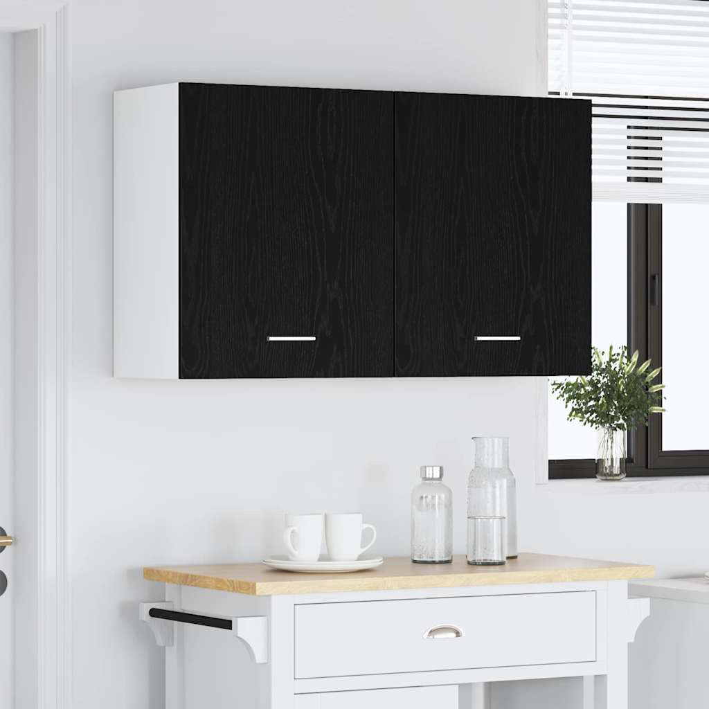 Hængeskab Lyon 2 pcs Sort eg 50 x 31 x 60 cm Konstrueret træ