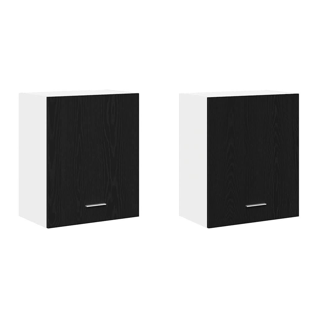Hængeskab Lyon 2 pcs Sort eg 50 x 31 x 60 cm Konstrueret træ