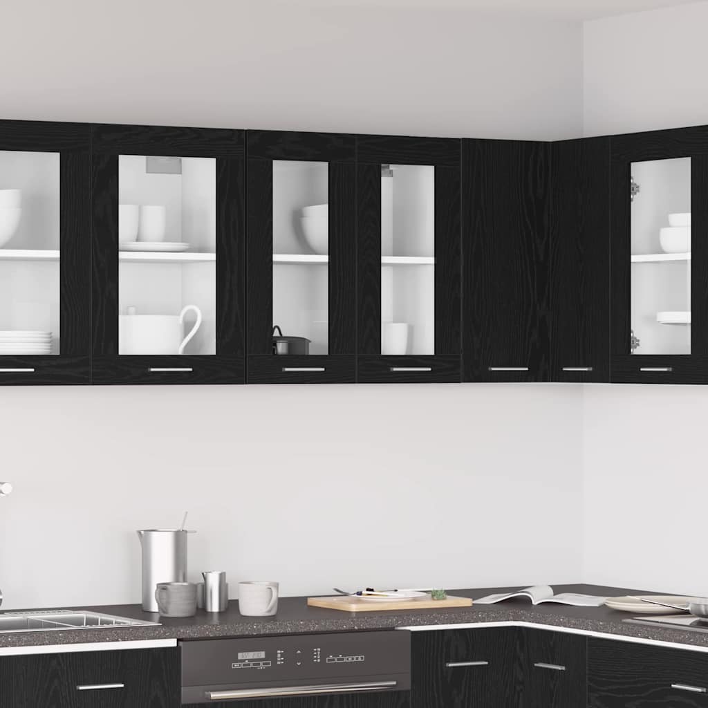 Hængeskab med hylde Sort eg 60 x 31 x 60 cm Konstrueret træ