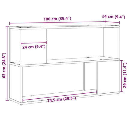 TV-møbelsæt 100 x 24 x 63 cm Sort Konstrueret træ