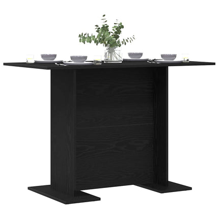 Spisebord 110 x 60 x 75 cm Konstrueret træ Sort eg Rektangulær