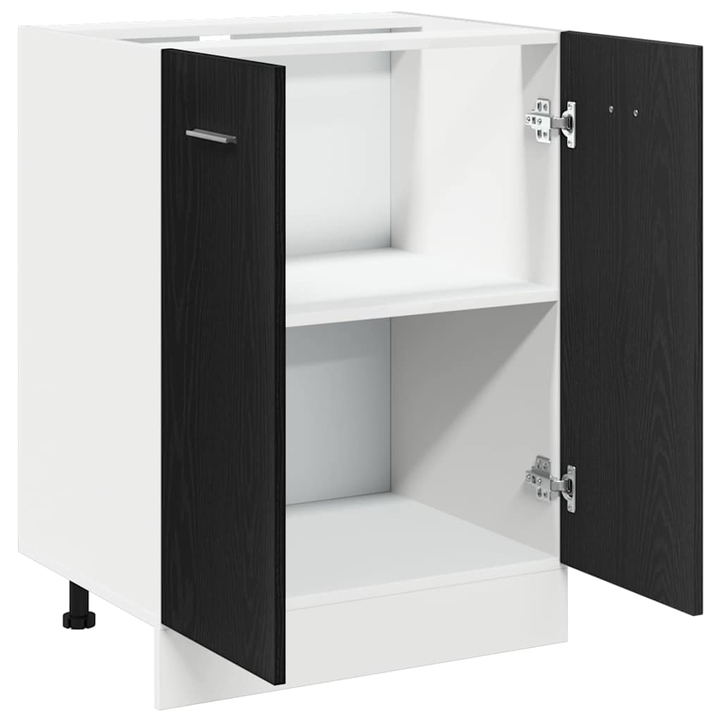 Bundskabinet sort eg 60x46x81,5 cm Ingeniørtræ
