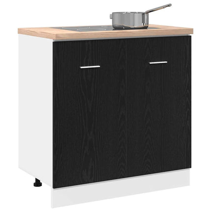 bundskab til vask sort egetræ 80x46x81,5 cm konstrueret træ