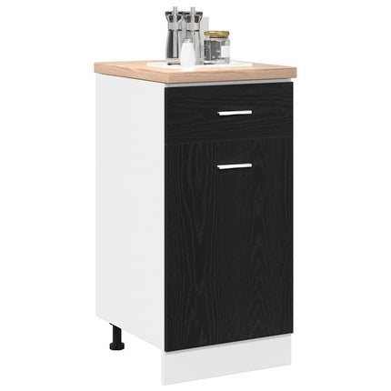Hængeskab med skuffe Sort eg 40 x 46 x 81,5 cm Konstrueret træ