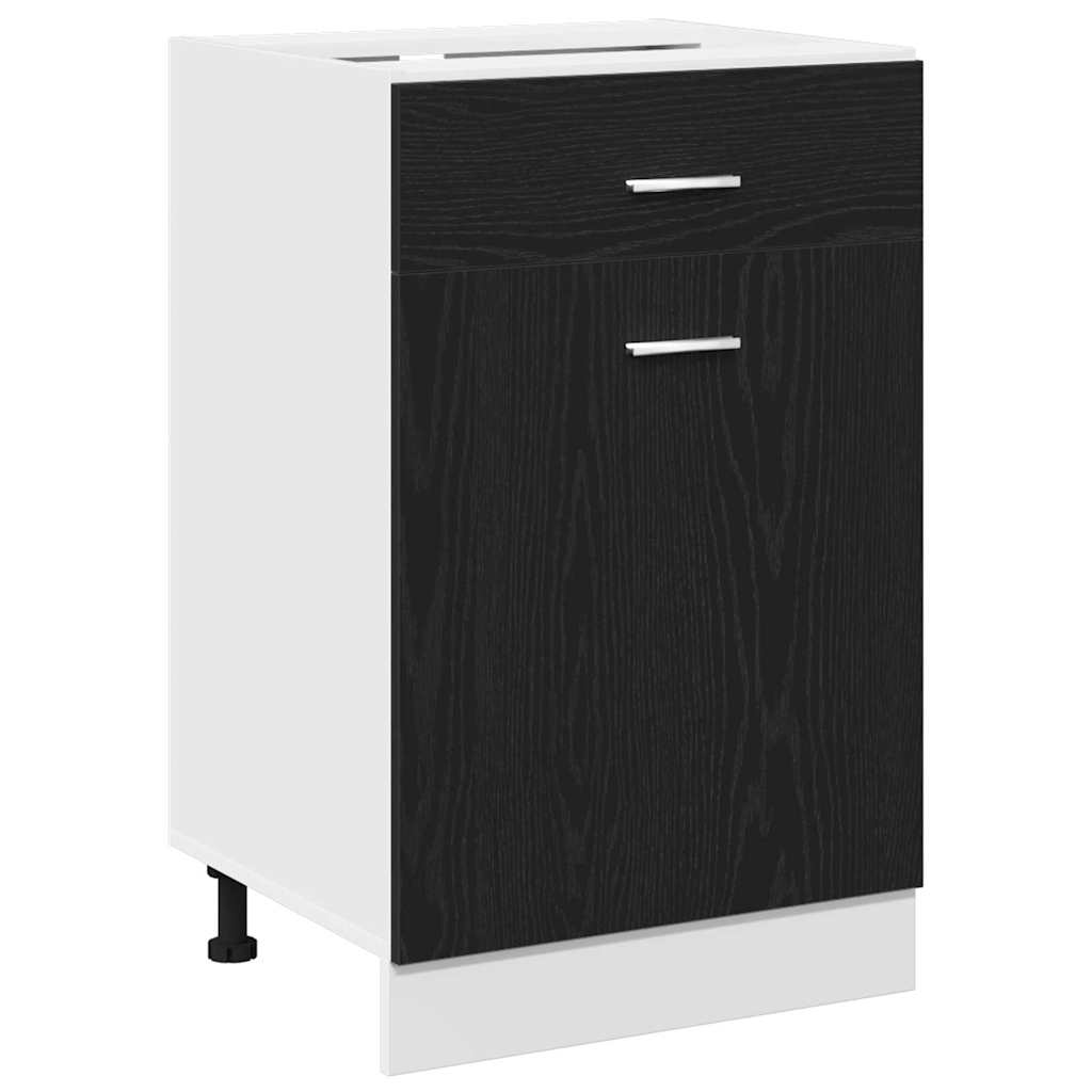 Hængeskab med skuffe Sort eg 50 x 46 x 81,5 cm Konstrueret træ