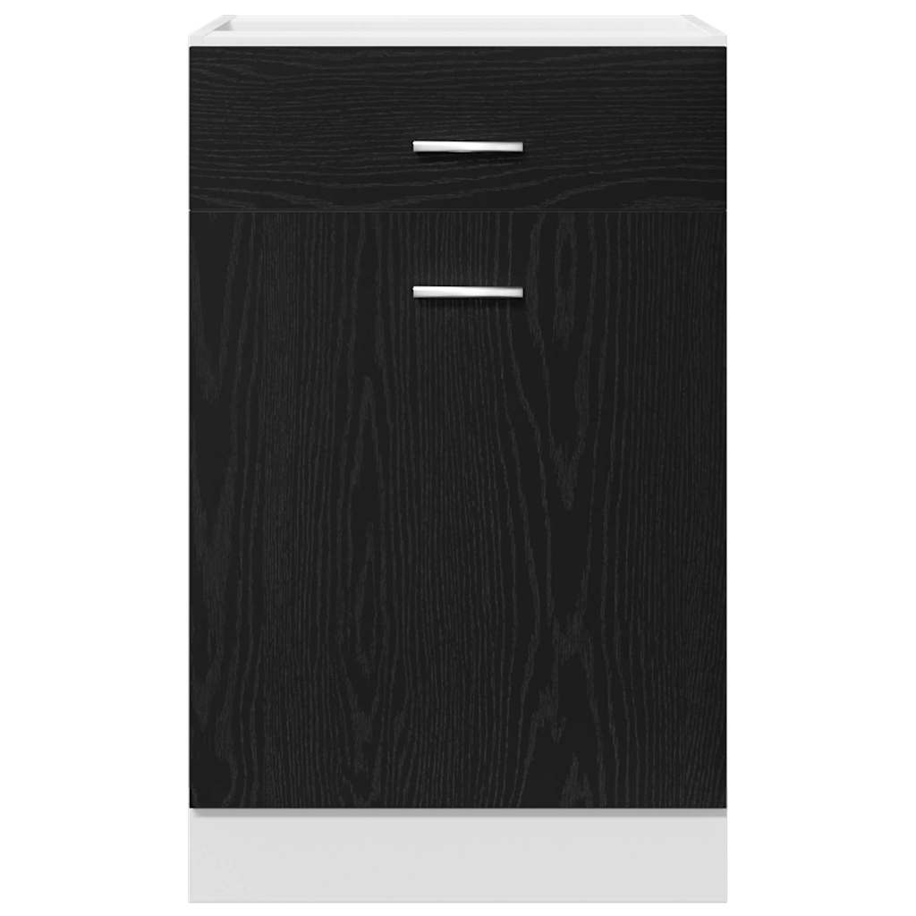 Hængeskab med skuffe Sort eg 50 x 46 x 81,5 cm Konstrueret træ