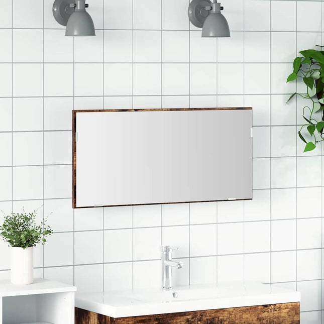 Spejl Brun 80 x 37 cm Glas og Ingeniørtræ