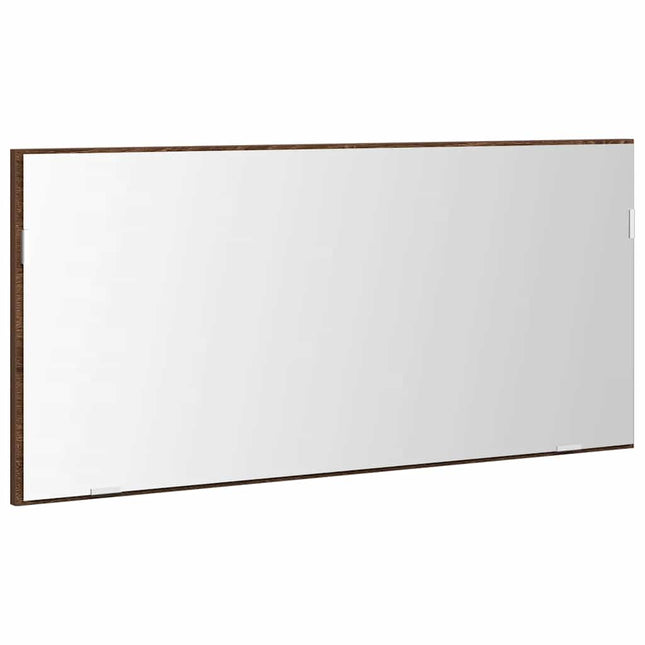 Spejl Vægmonteret Brun eg 80 x 37 cm Glas og Ingeniørtræ