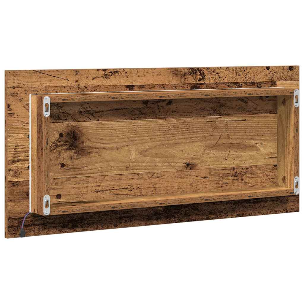 Spejl Vægmonteret Gammelt træ 80 x 37 cm Glas og Ingeniørtræ