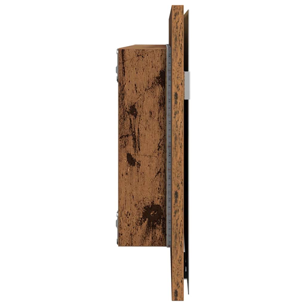 Spejl Vægmonteret Gammelt træ 80 x 37 cm Glas og Ingeniørtræ