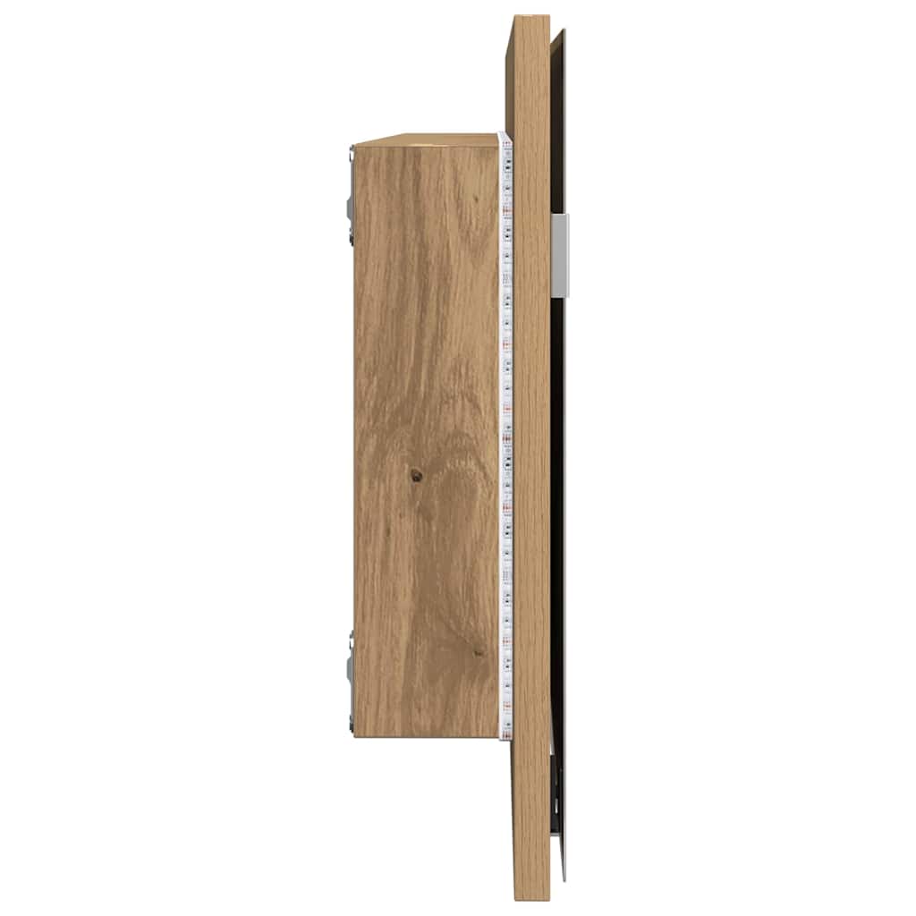 Spejl Vægmonteret artisan eg 80 x 37 cm Glas og Ingeniørtræ