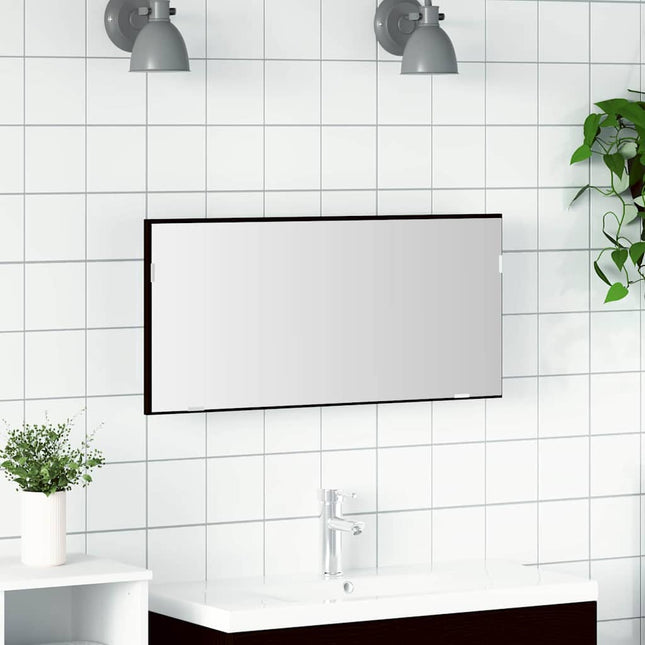 Spejl Vægmonteret Sort eg 80 x 37 cm Glas og Ingeniørtræ