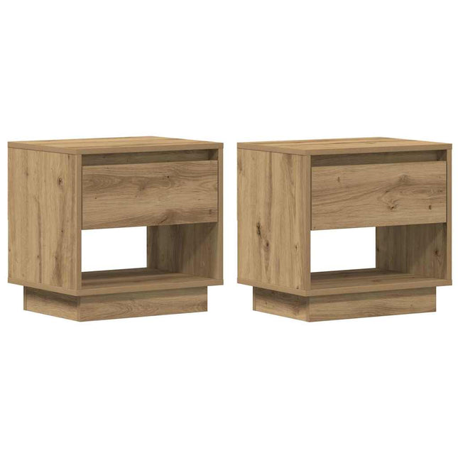 Natbord 2 stk. Artisan Egetræ 45 x 34 x 44 cm Konstrueret træ