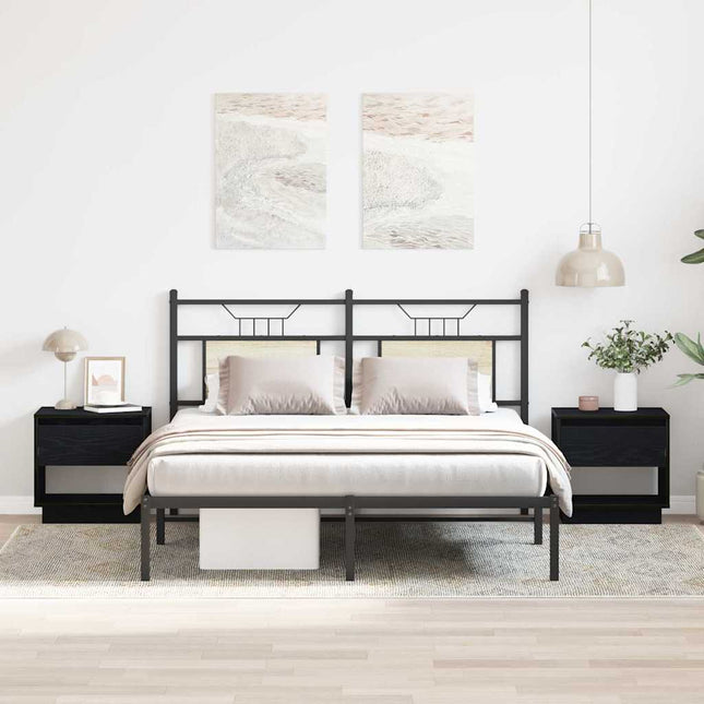 Natbord 2 stk. Sort eg 45 x 34 x 44 cm Konstrueret træ