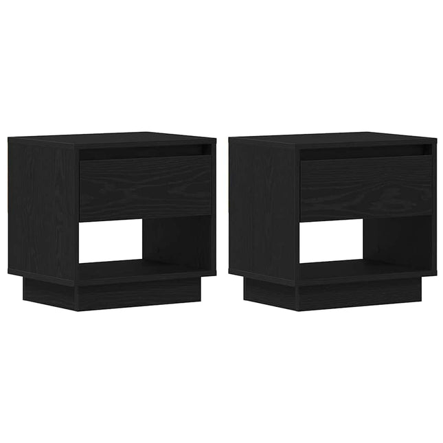 Natbord 2 stk. Sort eg 45 x 34 x 44 cm Konstrueret træ