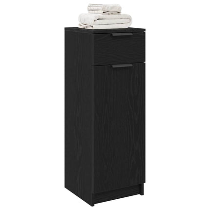 Badeværelsesskab Sort eg 32 x 34 x 90 cm Konstrueret træ
