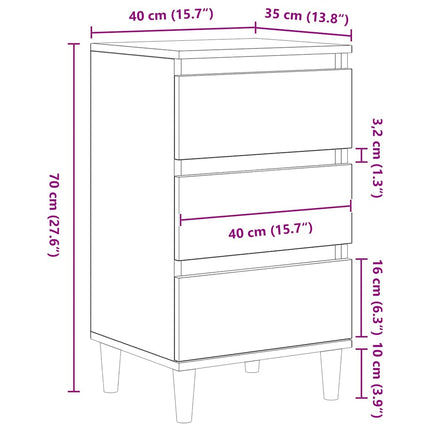 Natskab Sort eg 40 x 35 x 70 cm Konstrueret træ