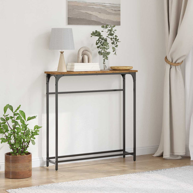 Konsolbord Gammelt træ 75 x 19,5 x 75 cm Konstrueret træ
