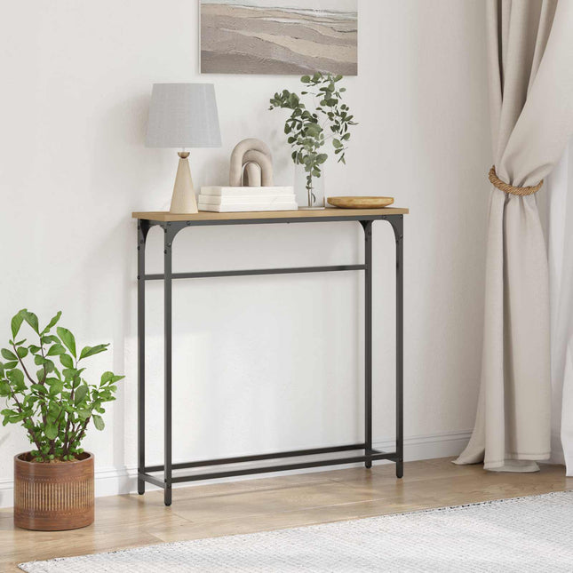 Konsolbord Artisan Egetræ 75 x 19,5 x 75 cm Konstrueret træ