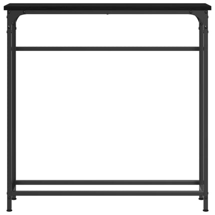 Konsolbord med hylde Sort eg 75 x 19,5 x 75 cm Konstrueret træ