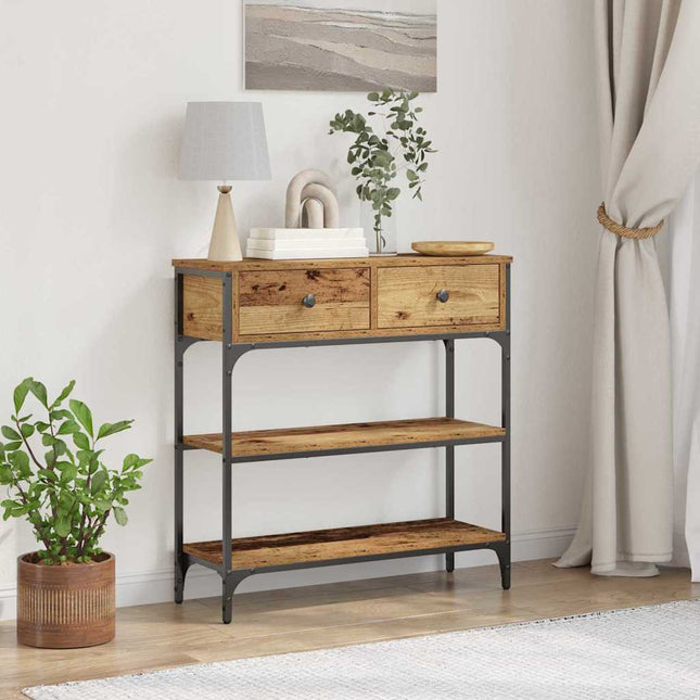 Konsolbord Gammelt træ 72,5 x 25 x 75 cm Konstrueret træ