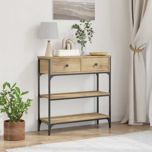 Konsolbord Artisan Egetræ 72,5 x 25 x 75 cm Konstrueret træ