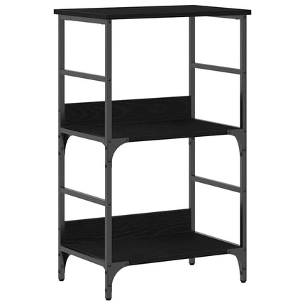 Bogreol 2 niveauer 50 x 33 x 82 cm Konstrueret træ Sort eg