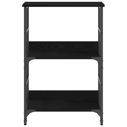Bogreol 2 niveauer 50 x 33 x 82 cm Konstrueret træ Sort eg