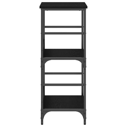 Bogreol 2 niveauer 50 x 33 x 82 cm Konstrueret træ Sort eg
