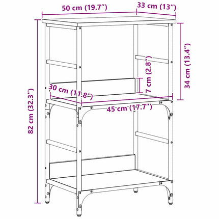 Bogreol 2 niveauer 50 x 33 x 82 cm Konstrueret træ Sort eg