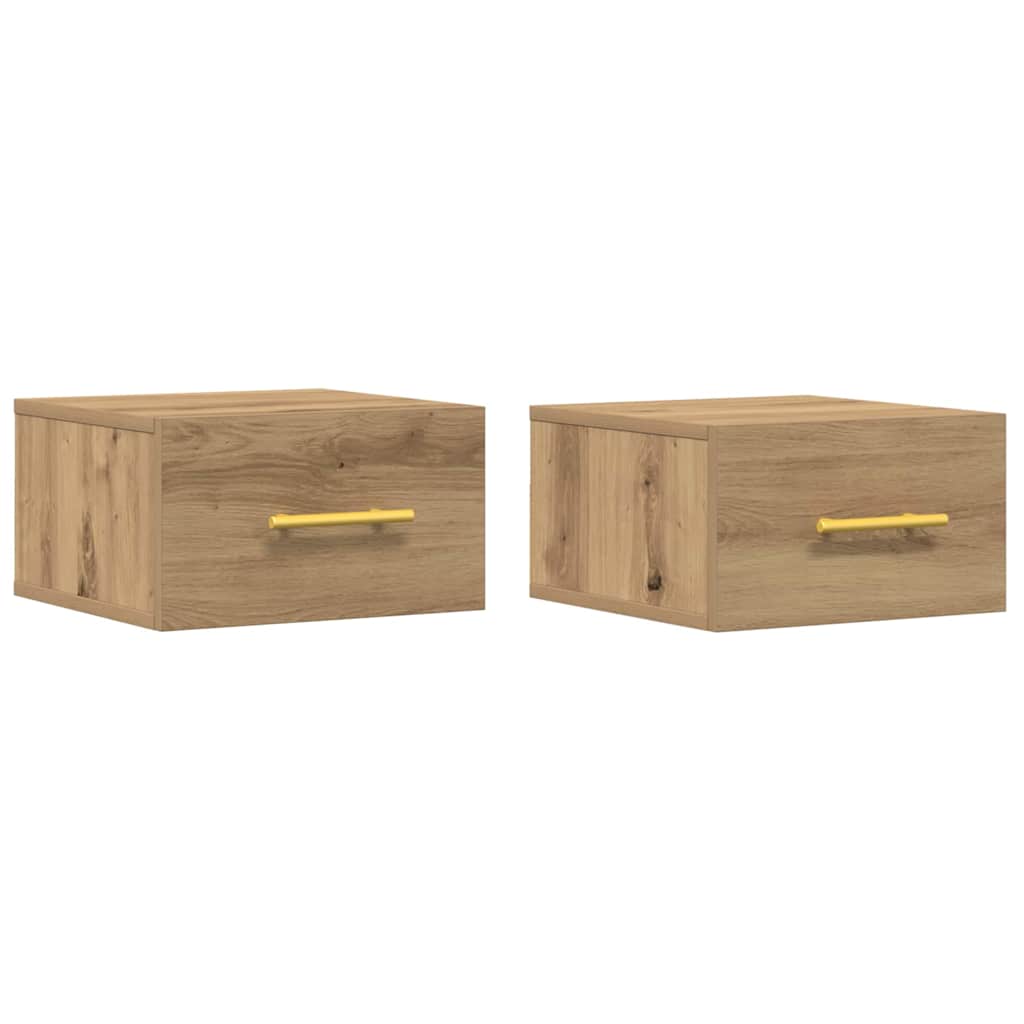 Natskab 2 pcs Artisan Egetræ 35 x 35 x 20 cm Konstrueret træ
