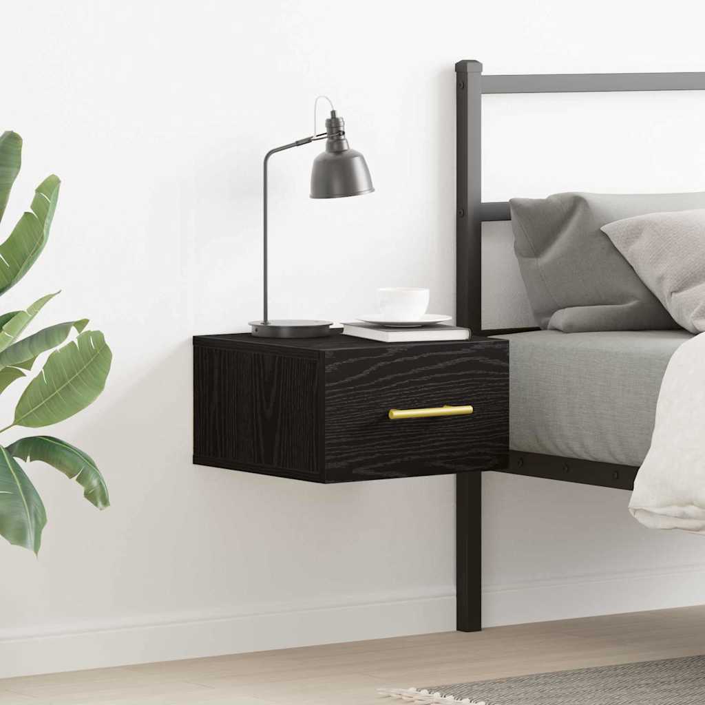 Natskab Vægmonteret Sort eg 35 x 35 x 20 cm Konstrueret træ