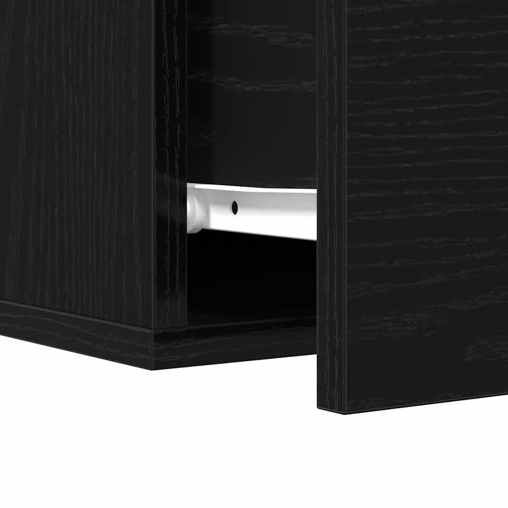 Natskab 2 pcs Sort eg 35 x 35 x 20 cm Konstrueret træ