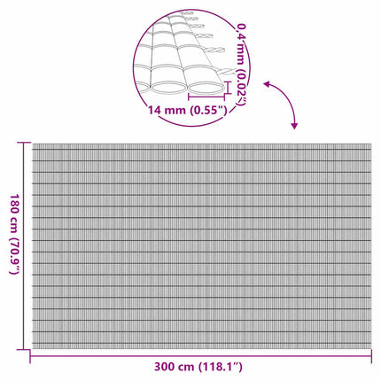 havehegn dobbeltsidet 1,8x3 m PVC brun