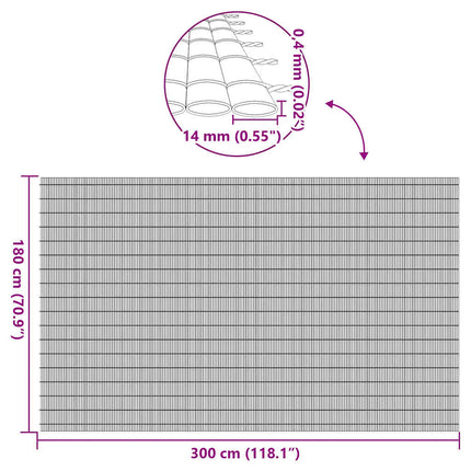 havehegn dobbeltsidet 1,8x3 m PVC grå