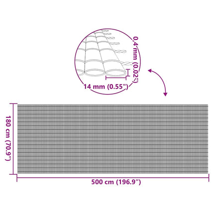 havehegn dobbeltsidet 1,8x5 m PVC brun