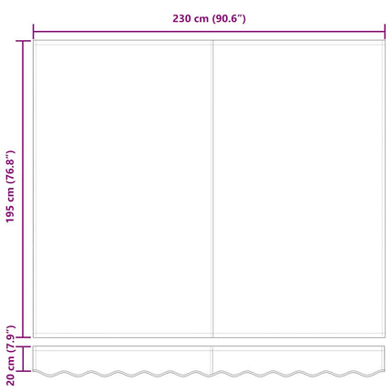 Markiseramme Brun 250 x 200 cm Polyester med PU belægning
