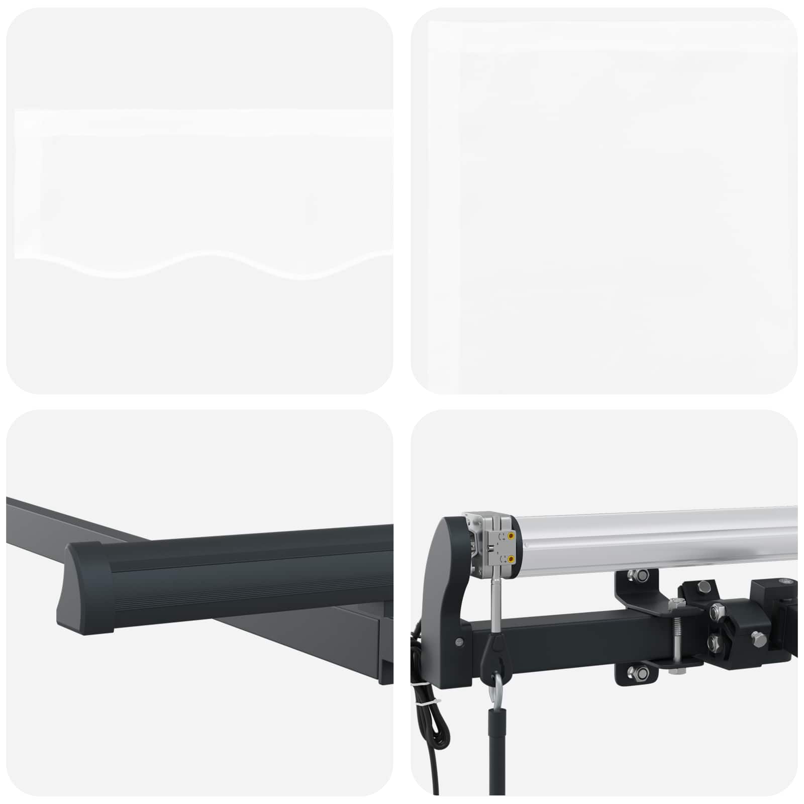 Utrækkelig Markise Hvid 250 x 200 cm Stof