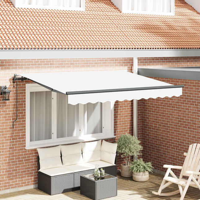 Utrækkelig Markise Hvid 250 x 200 cm Stof