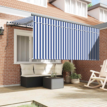 Utrækkelig Markise Blå og Hvid 300 x 200 cm