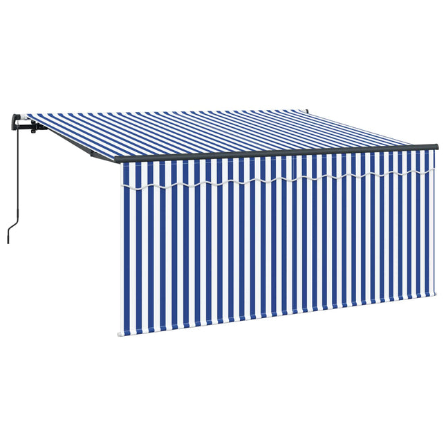 Utrækkelig Markise Blå og Hvid 300 x 200 cm