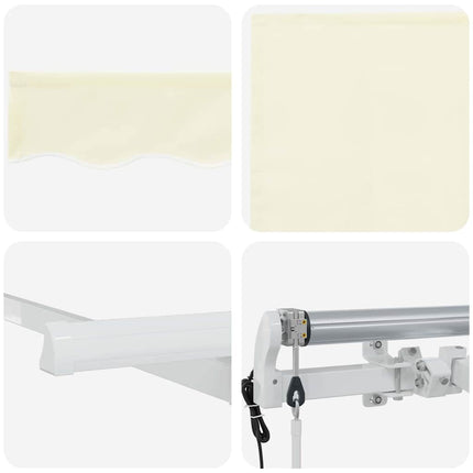 Utrækkelig Markise Creme 300 x 200 cm Polyester og Aluminium