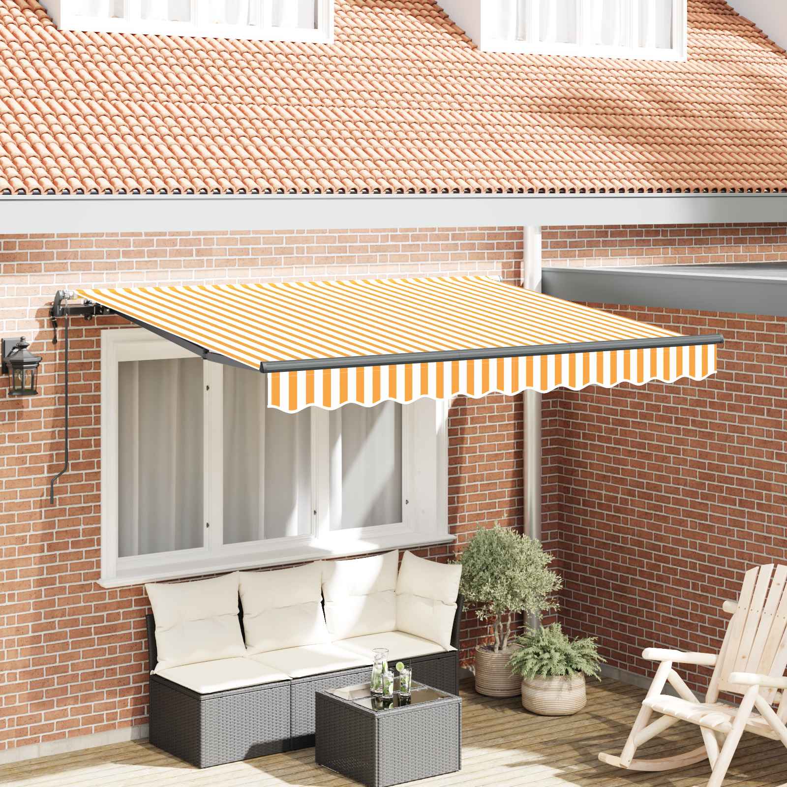Utrækkelig Markise Gul 300 x 200 cm Stof