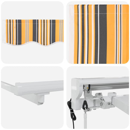 Markiseramme Gul og Grå 300 x 200 cm Polyester med PU belægning
