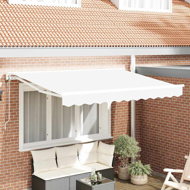 Markiseramme Hvid 300 x 200 cm Polyester med PU belægning