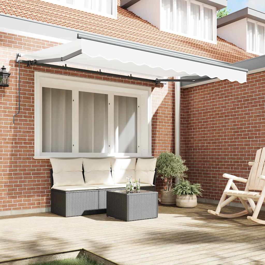 Utrækkelig Markise Hvid 300 x 200 cm Stof