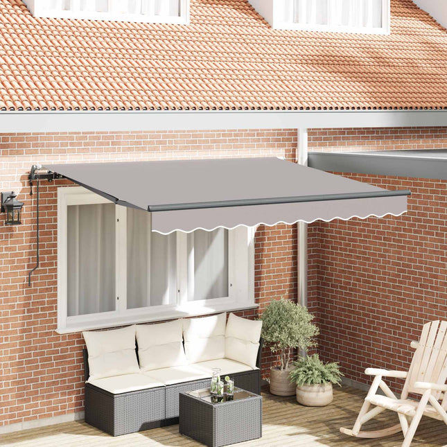 Utrækkelig Markise Lysegrå 300 x 200 cm Stof