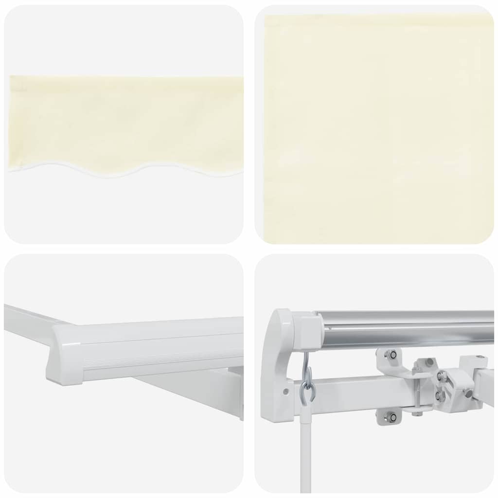 Utrækkelig Markise Creme 350 x 200 cm Polyester og Aluminium