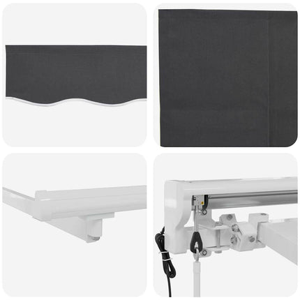 Markiseramme Antracit 350 x 200 cm Polyester med PU belægning