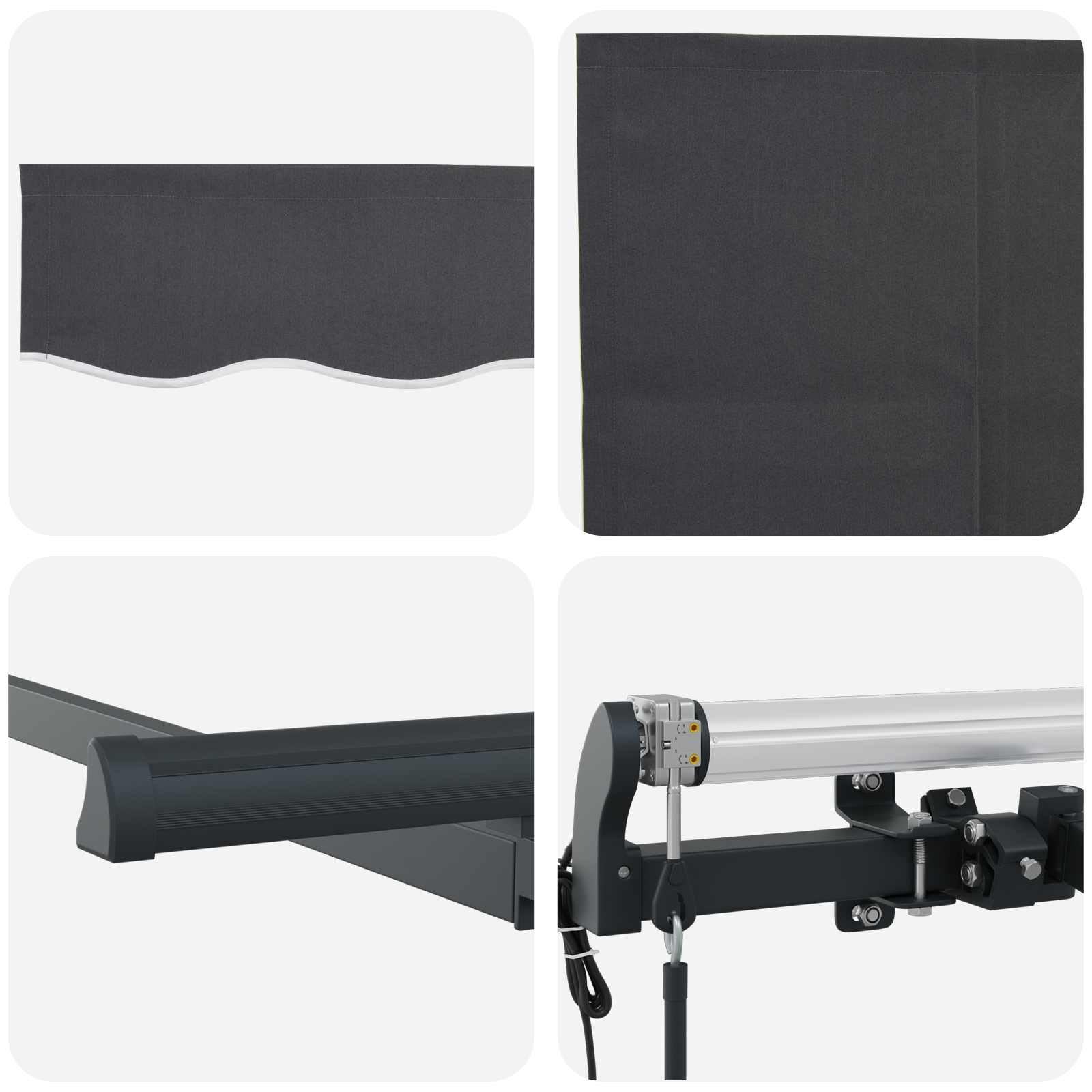 Utrækkelig Markise Antracit 350 x 200 cm Stof